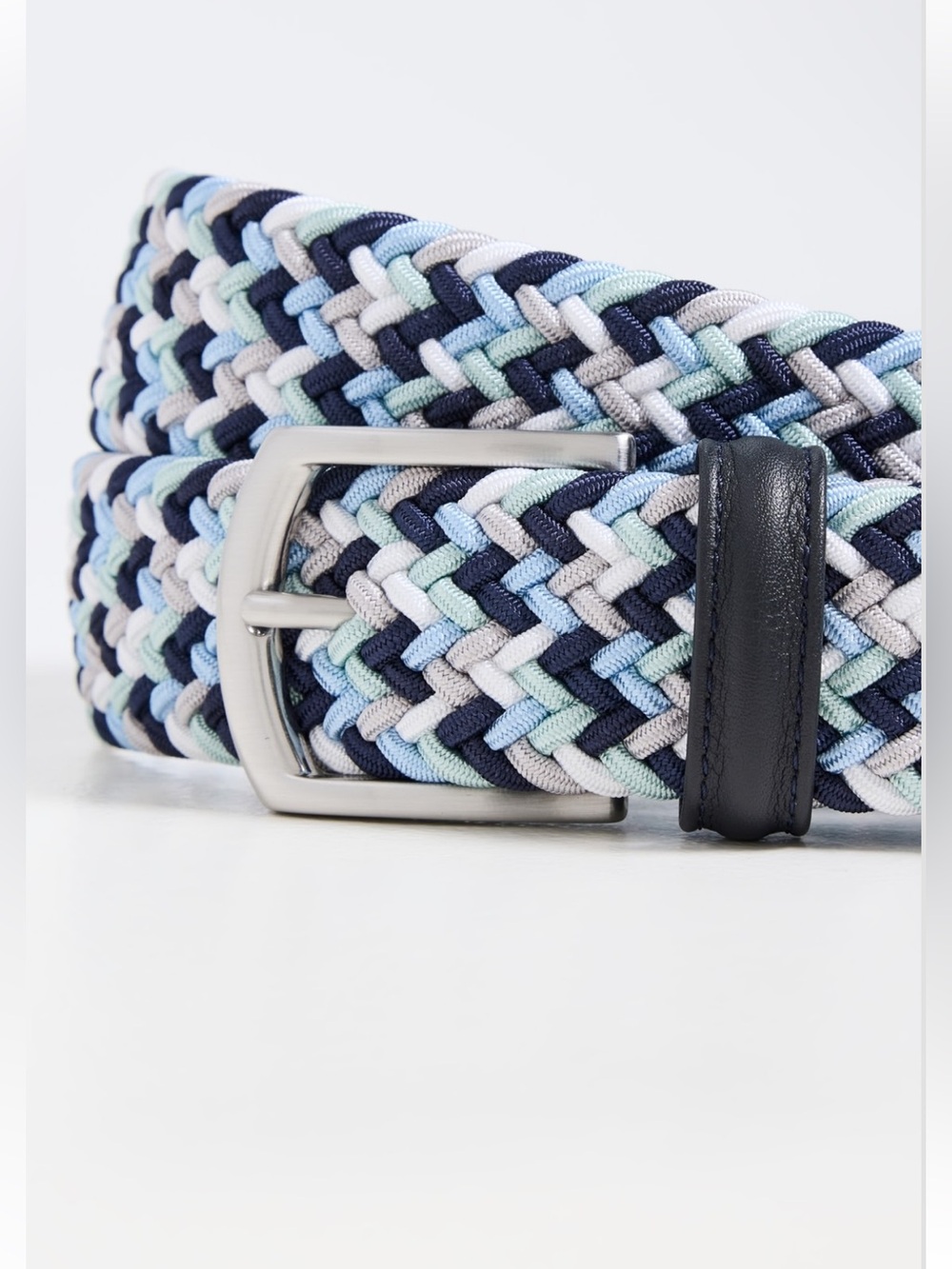 Anderson’s Nylon Woven Belt| 36/ US 32| mint,navy,powderblue,white| Golf - Picture 2 of 7